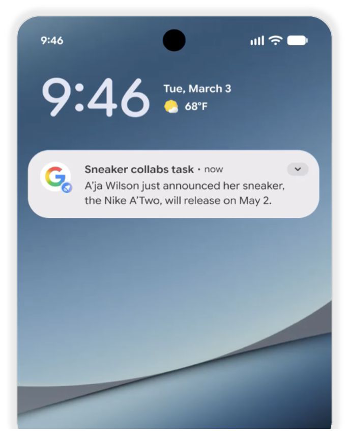 Sneaker collabs information agent alert on lock screen
